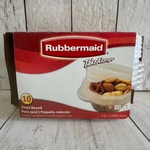 2005 Rubbermaid TakeAlongs 10 Pack Small Round 4oz Food Storage Containers Clear